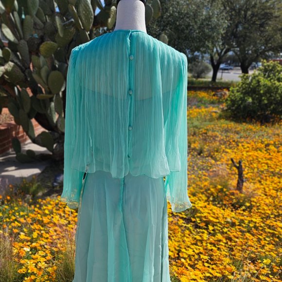 Vintage Green Occasion Dress by Rona New York - Picture 2 of 5